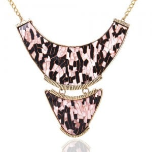 2 Colors Available Leopard Pattern Chunky Pendant High Fashion Costume Neckalce