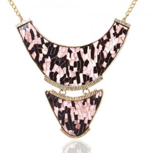 2 Colors Available Leopard Pattern Chunky Pendant High Fashion Costume Neckalce