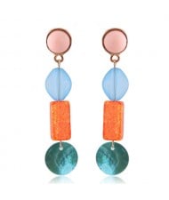 Mixed Colors Seashell Dangling Style Statement Fashion Earrings