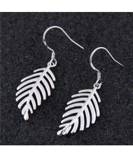 Tropical Leaf Design High Fashion Copper Earrings