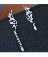 Leaves and Twigs Asymmetric Korean Fashion Shining Earrings