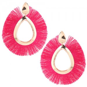 Waterdrop Threads High Fashion Women Statement Earrings - Rose