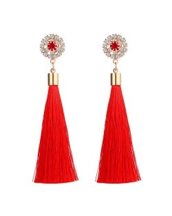 Cotton Threads Shining Studs High Fashion Statement Earrings - Rose