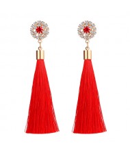 Cotton Threads Shining Studs High Fashion Statement Earrings - Rose