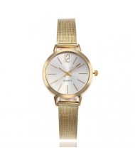 6 Colors Available Vintage Fashion Plain Dial Women Stainless Steel Wrist Watch