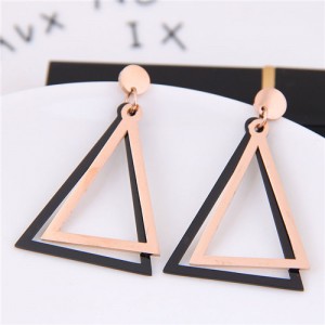 Triangles High Fashion Stainless Steel Stud Earrings