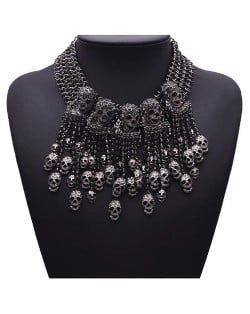 Punk Fashion Skulls Pendants Chunky Style Statement Necklace