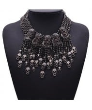 Punk Fashion Skulls Pendants Chunky Style Statement Necklace