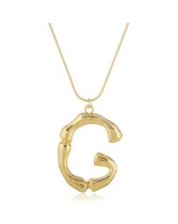 Punk High Fashion Alphabets Golden Alloy Costume Necklace - G