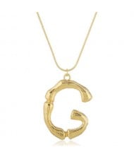 Punk High Fashion Alphabets Golden Alloy Costume Necklace - G