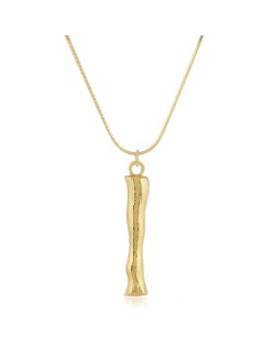 Punk High Fashion Alphabets Golden Alloy Costume Necklace - I