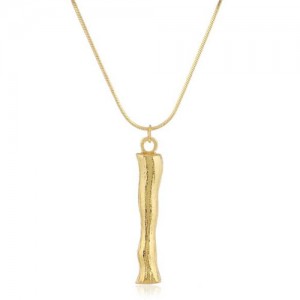 Punk High Fashion Alphabets Golden Alloy Costume Necklace - I