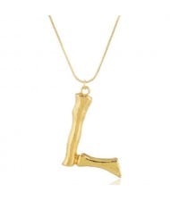 Punk High Fashion Alphabets Golden Alloy Costume Necklace - L