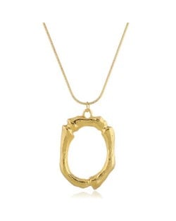 Punk High Fashion Alphabets Golden Alloy Costume Necklace - O