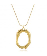 Punk High Fashion Alphabets Golden Alloy Costume Necklace - O