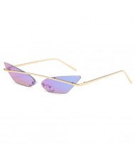 7 Colors Available Frameless Cat Eye Style Cool Fashion Women Sunglasses