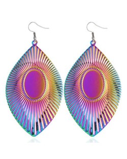 High Fashion Big Leaves Design Alloy Earrings - Gradient Color