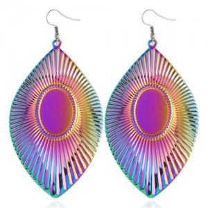 High Fashion Big Leaves Design Alloy Earrings - Gradient Color