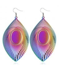 High Fashion Big Leaves Design Alloy Earrings - Gradient Color