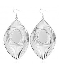 High Fashion Big Leaves Design Alloy Earrings - Silver