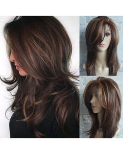 Gradient Color Long Curly Hair High Fashion Women Synthetic Wig
