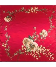 4 Colors Available Flowers Heart Image Romantic Fashion Square Scarf