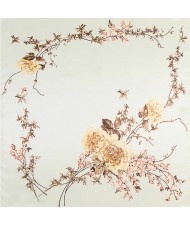 4 Colors Available Flowers Heart Image Romantic Fashion Square Scarf