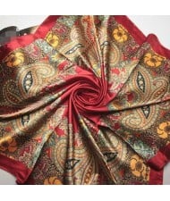 7 Colors Available Classical Giant Flowers Image Fashion Square Scarf