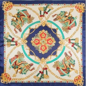 4 Colors Available Horse Saddle Vintage Fashion 90*90 cm Square Scarf