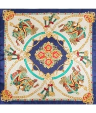 4 Colors Available Horse Saddle Vintage Fashion 90*90 cm Square Scarf