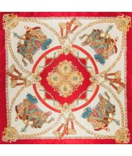 4 Colors Available Horse Saddle Vintage Fashion 90*90 cm Square Scarf
