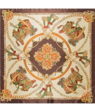 4 Colors Available Horse Saddle Vintage Fashion 90*90 cm Square Scarf