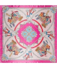 4 Colors Available Horse Saddle Vintage Fashion 90*90 cm Square Scarf