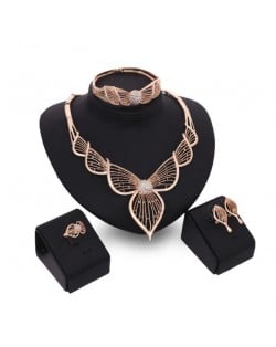 Angel Wings Inspired Design Hollow Fashion 4pcs Brides Costume Jewelry Set