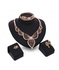 Angel Wings Inspired Design Hollow Fashion 4pcs Brides Costume Jewelry Set