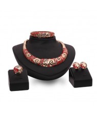 Propitious Cloud Hollow Design 4pcs Fashion Jewelry Set