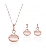 Opal Inlaid Hollow Style Elegant Waterdrop Design 2pcs Women Fashion Jewelry Set