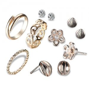 Multiple Fashion Elements Combo 7pcs Women Costume Jewelry Set