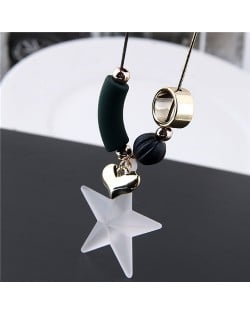 Pentagram and Assorted Elements Pendants Long Chain High Fashion Necklace