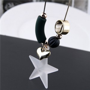 Pentagram and Assorted Elements Pendants Long Chain High Fashion Necklace