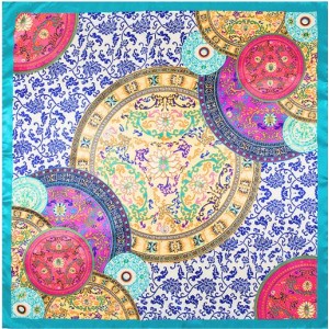 6 Colors Available Traditional Porcelain Pattern Vintage Fashion 90*90 cm Square Scarf