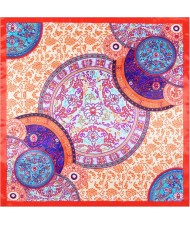 6 Colors Available Traditional Porcelain Pattern Vintage Fashion 90*90 cm Square Scarf