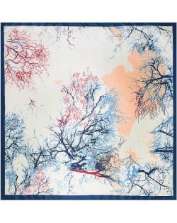 3 Colors Available Dry Twigs and Branches Winter Fashion 90*90 cm Square Scarf