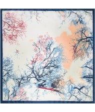 3 Colors Available Dry Twigs and Branches Winter Fashion 90*90 cm Square Scarf