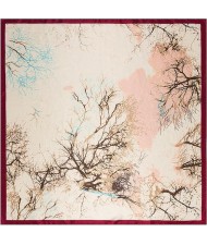 3 Colors Available Dry Twigs and Branches Winter Fashion 90*90 cm Square Scarf