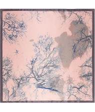 3 Colors Available Dry Twigs and Branches Winter Fashion 90*90 cm Square Scarf