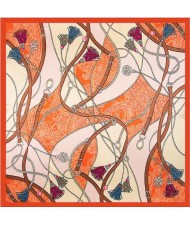4 Colors Available Rope and Tassel Image Vintage Fashion 90*90 cm Square Scarf