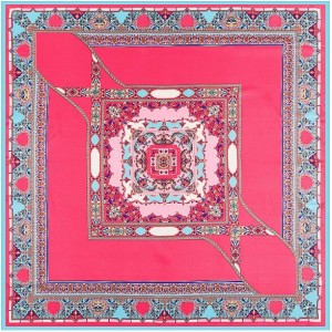4 Colors Available Bohemian Squares Pattern Vintage Fashion 100*100 cm Square Scarf