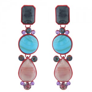 Geometric Design Drop Bohemian Style Women Fashion Earrings - Multicolor