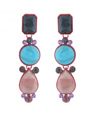 Geometric Design Drop Bohemian Style Women Fashion Earrings - Multicolor